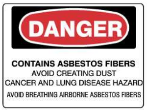 Danger Contains Asbestos Fibers - Vinyl Labels | SL-9901