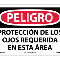 PELIGRO, PROTECCION DE LOS OJOS REQUERIDA EN ESTA AREA, 10X14, .040 ALUM