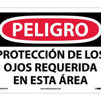 PELIGRO, PROTECCION DE LOS OJOS REQUERIDA EN ESTA AREA, 10X14, PS VINYL