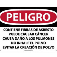 DANGER CONTAINS ASBESTOS FIBERS MAY CAUSE CANCER CAUSES DAMAGE TO LUNGS DO NOT BREATHE DUST AVOID CREATING DUST, 14 X 20, .040 ALUM