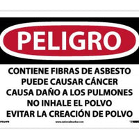 LABEL, DANGER CONTAINS ASBESTOS FIBERS MAY CAUSE CANCER CAUSES DAMAGE TO LUNGS DO NOT BREATHE DUST AVOID CREATING DUST, 10 X 14, PS VINYL