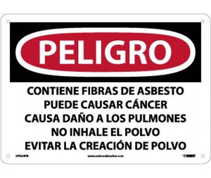 LABEL, DANGER CONTAINS ASBESTOS FIBERS MAY CAUSE CANCER CAUSES DAMAGE TO LUNGS DO NOT BREATHE DUST AVOID CREATING DUST, 10 X 14, PS VINYL