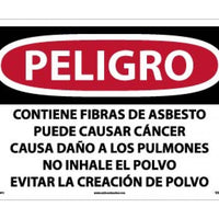 LABEL, DANGER CONTAINS ASBESTOS FIBERS MAY CAUSE CANCER CAUSES DAMAGE TO LUNGS DO NOT BREATHE DUST AVOID CREATING DUST, 14 X 20, PS VINYL