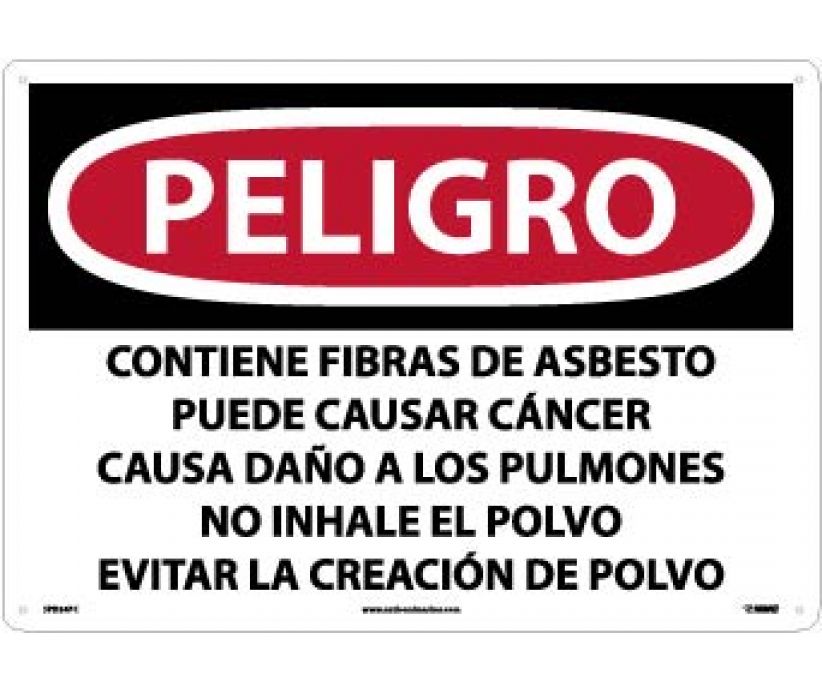 LABEL, DANGER CONTAINS ASBESTOS FIBERS MAY CAUSE CANCER CAUSES DAMAGE TO LUNGS DO NOT BREATHE DUST AVOID CREATING DUST, 14 X 20, PS VINYL