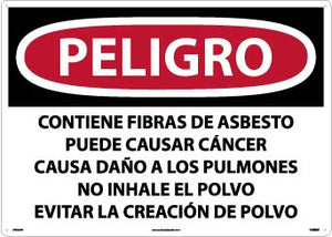 LABEL, DANGER CONTAINS ASBESTOS FIBERS MAY CAUSE CANCER CAUSES DAMAGE TO LUNGS DO NOT BREATHE DUST AVOID CREATING DUST, 20 X 28, PS VINYL