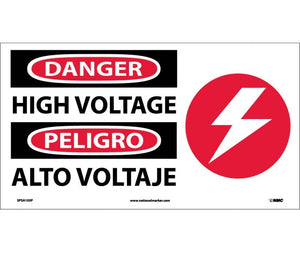 DANGER, HIGH VOLTAGE (BILINGUAL W/GRAPHIC), 10X18, PS VINYL