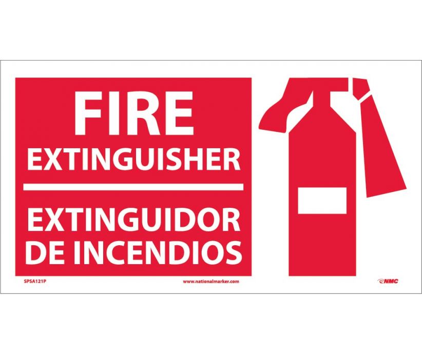 FIRE EXTINGUISHER (BILINGUAL W/GRAPHIC), 10X18, PS VINYL