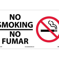 NO SMOKING (BILINGUAL W/GRAPHIC), 10X18, RIGID PLASTIC