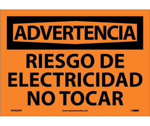 ADVERTENCIA, RIESGO DE ELECTRICIDAD NO TOCAR, 10X14, PS VINYL