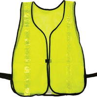 SAFETY VEST, SOFT FLUORESCENT LIME VEST WITH 1 3/8" LIME YELLOW 3M REFLECTIVE STRIPES, XL