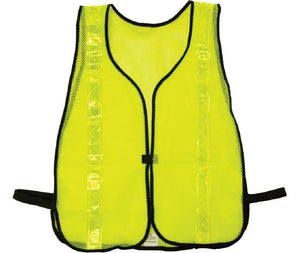 SAFETY VEST, SOFT FLUORESCENT LIME VEST WITH 1 3/8" LIME YELLOW 3M REFLECTIVE STRIPES, XL