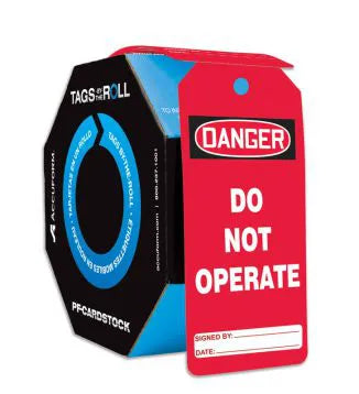 Tags By-The-Roll, DANGER DO NOT OPERATE, 6.25