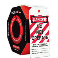 Tags By-The-Roll, DANGER DO NOT OPERATE THIS LOCK/TAG, 6.25" x 3", PF-Cardstock, 250/RL