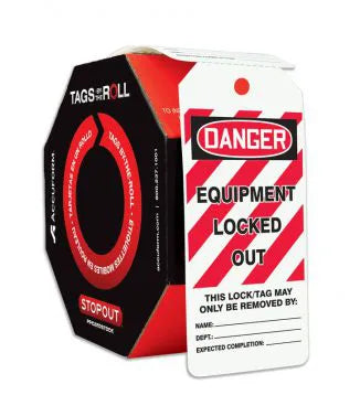 Tags By-The-Roll, DANGER EQUIPMENT LOCKED OUT, 6.25