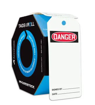 Tags By-The-Roll, DANGER (Blank), 6.25