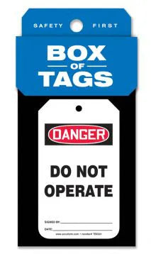 Box of Tags, DANGER DO NOT OPERATE, 5.75