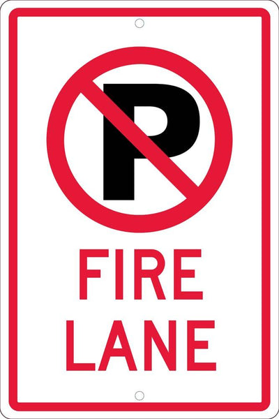 (NO PARKING GRAPHIC)FIRE LANE, 18X12, .063 ALUM SIGN