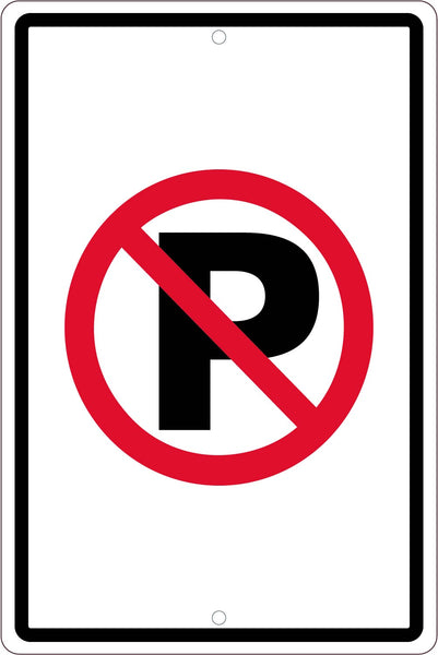 NO PARKING GRAPHIC SYMBOL, 18X12, .063 ALUM