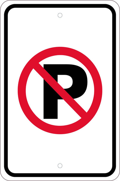 NO PARKING GRAPHIC SYMBOL, 18X12, .080 HIP REF ALUM