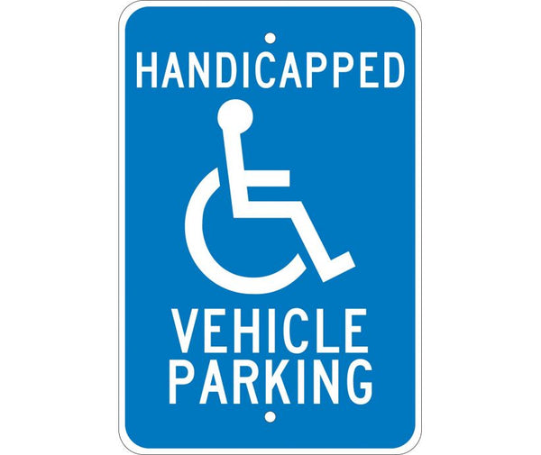 HANDICAPPED VEHICLE PARKING, 18X12, .080 EGP REF ALUM