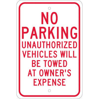 NO PARKING UNAUTHORIZED VEHICLES WILL BE TOWED.., 18X12, .080 EGP REF ALUM