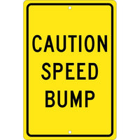 CAUTION SPEED BUMP, 18X12, .063 ALUM