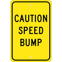 CAUTION SPEED BUMP, 18X12, .080 EGP REF ALUM