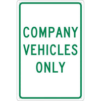 COMPANY VEHICLES ONLY, 18X12, .040 ALUM