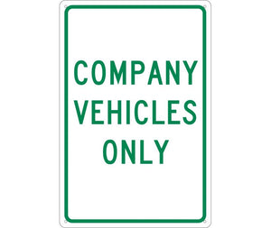 COMPANY VEHICLES ONLY, 18X12, .040 ALUM