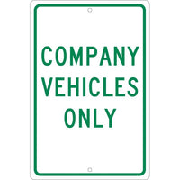 COMPANY VEHICLES ONLY, 18X12, .063 ALUM