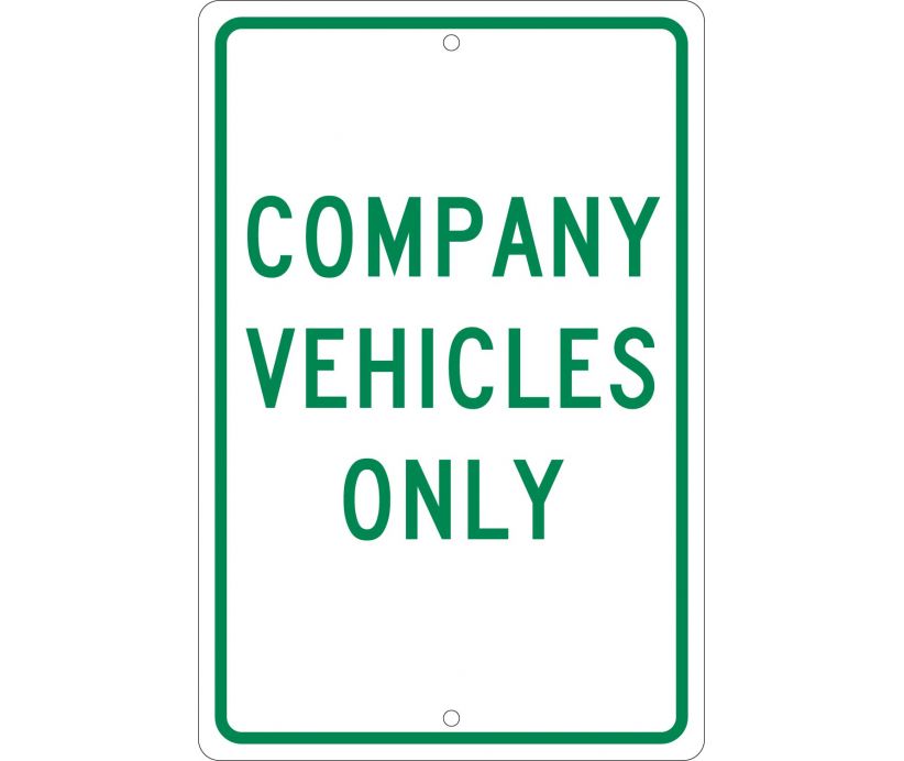 COMPANY VEHICLES ONLY, 18X12, .063 ALUM