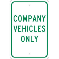 COMPANY VEHICLES ONLY, 18X12, .080 EGP REF ALUM