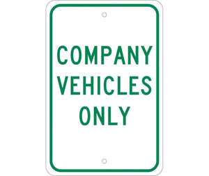COMPANY VEHICLES ONLY, 18X12, .080 EGP REF ALUM