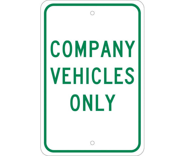 COMPANY VEHICLES ONLY, 18X12, .080 EGP REF ALUM