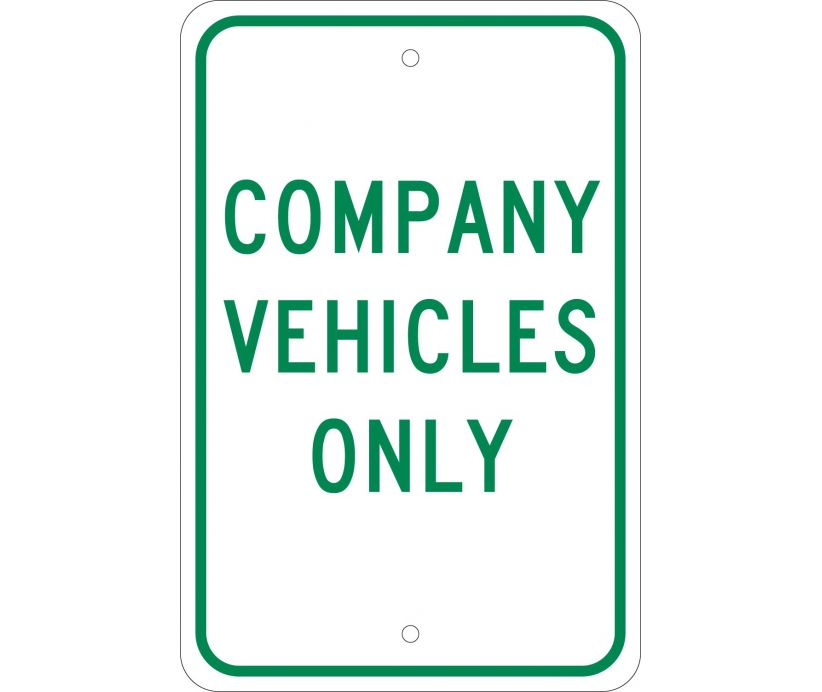 COMPANY VEHICLES ONLY, 18X12, .080 EGP REF ALUM