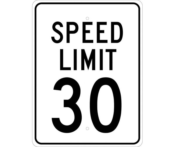 SPEED LIMIT 30, 24X18, .080 EGP REF ALUM