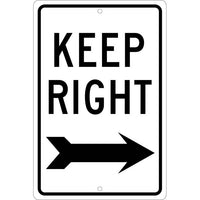 KEEP RIGHT (RIGHT ARROW, 18X12, .080 HIP REF ALUM