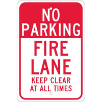 NO PARKING FIRE LANE KEEP CLEAR AT ALL TIMES, 18X12, .080 EGP REF ALUM