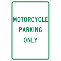 MOTORCYCLE PARKING ONLY, 18X12, .040 ALUM