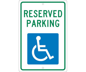 RESERVED PARKING, 18X12, .063 ALUM