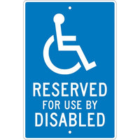 RESERVED FOR USE BY DISABLED, 18X12, .063 ALUM