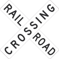 RAILROAD CROSSING, 9"X48",2 SIGN PANELS CROSS X,.080 HIP REF ALUM