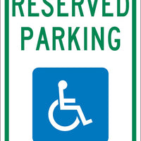 RESERVED PARKING HANDICAPPED,18X12, .040 ALUM SIGN
