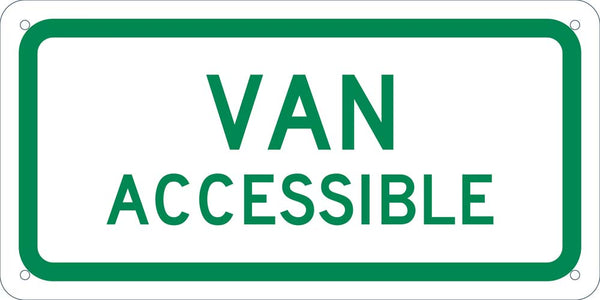 VAN ACCESSIBLE, 6X12 PLAQUE SIGN, .040 ALUM