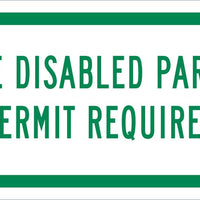 STATE  DISABLED PERMIT REQUIRED, 6X12 PLAQUE SIGN, .040 ALUM