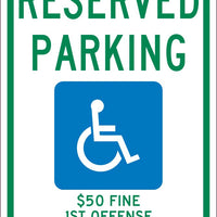 $50 TO $300 FINE,6X12 PLAQUE SIGN, .040 ALUM