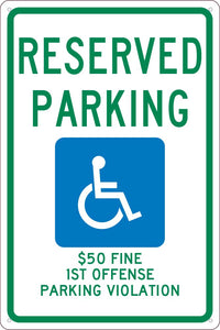 $50 TO $300 FINE,6X12 PLAQUE SIGN, .040 ALUM