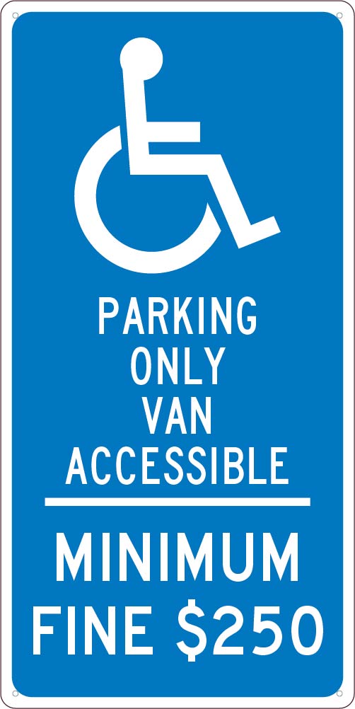 RESERVED PARKING HANDICAPPED , 24X12, .040 ALUM SIGN