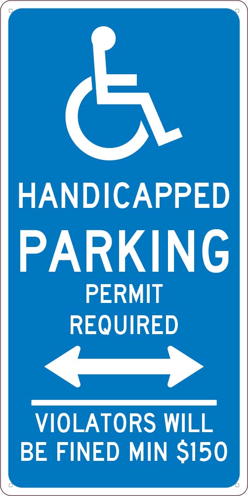RESERVED PARKING PERMIT REQUIRED, 24X12, .040 ALUM SIGN