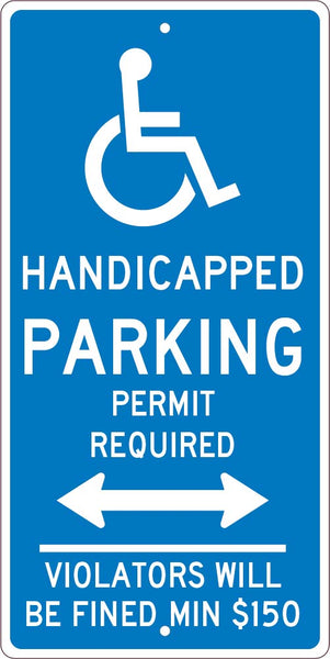 RESERVED PARKING PERMIT REQUIRED, 24X12, .063 ALUM SIGN